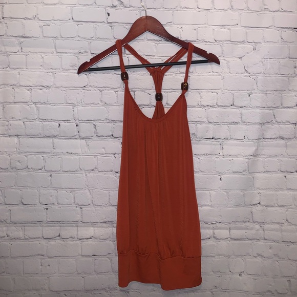 Volce Dark Orange & Brown Balled Blouse size M - Picture 2 of 11